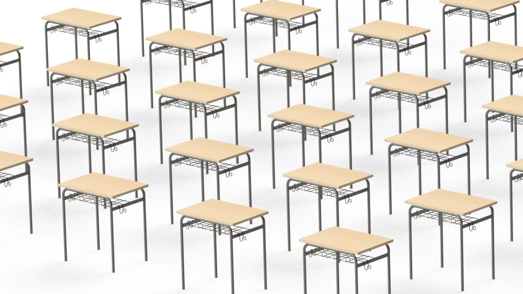 Mesa Pupitre para espacios educativos. Limobel