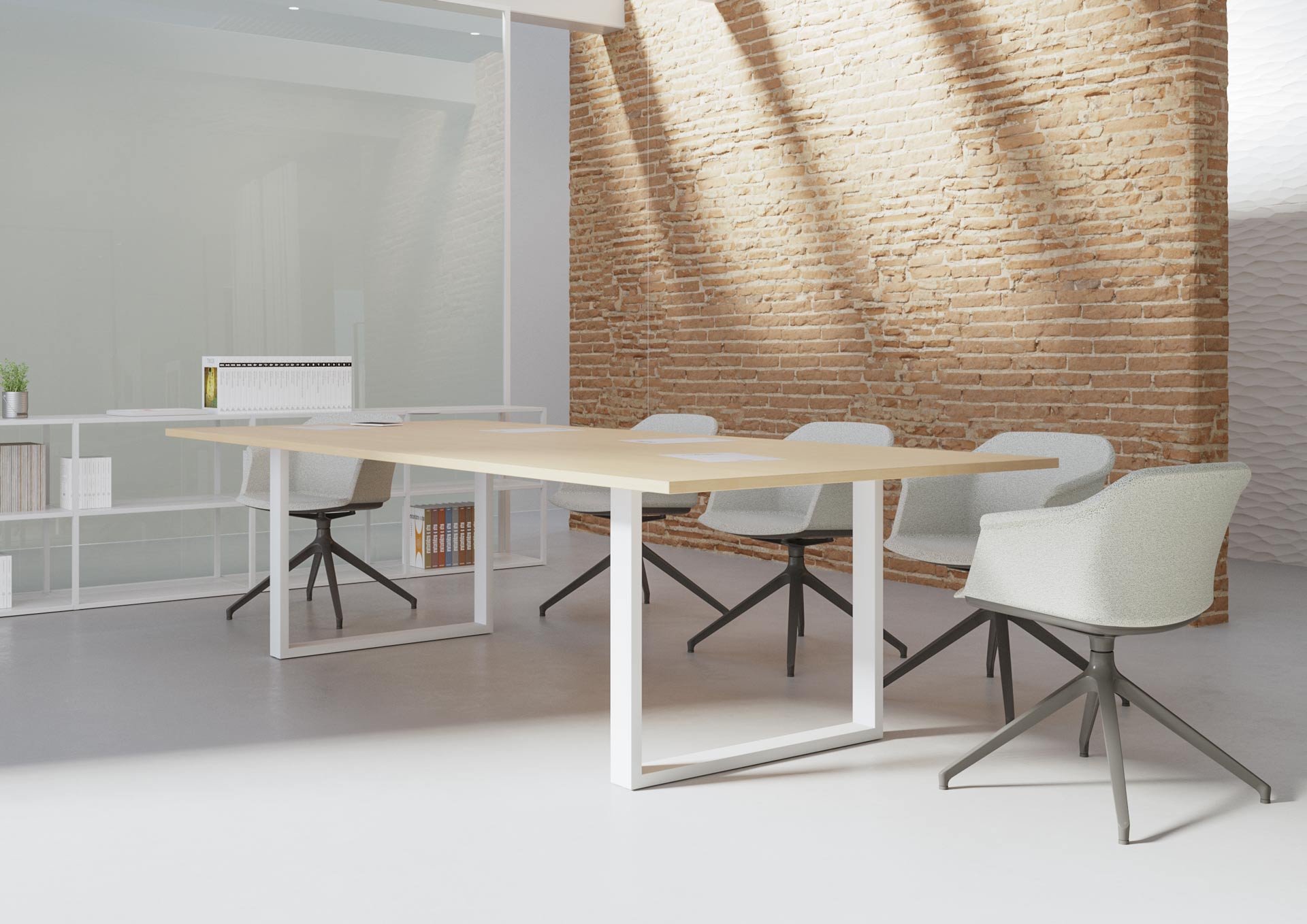 Mesa de Oficina Serie Force - Mesa de reunión Rectangular - Limobel Inwo