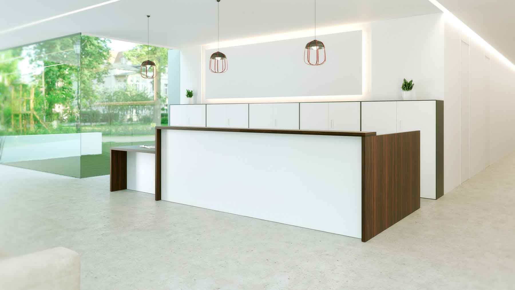 Zonas de recepción y mostradores de oficina